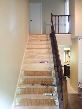Stair installation and staining, Woodlands TX 