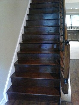Stair installation and staining, Woodlands TX 